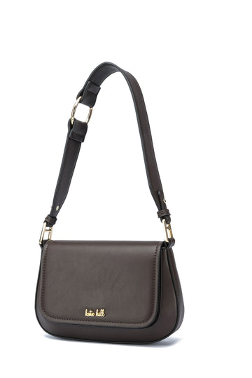 Kate Hill - KH2660 Coco Flap over fashion shoulder bag - Chocolate - 0