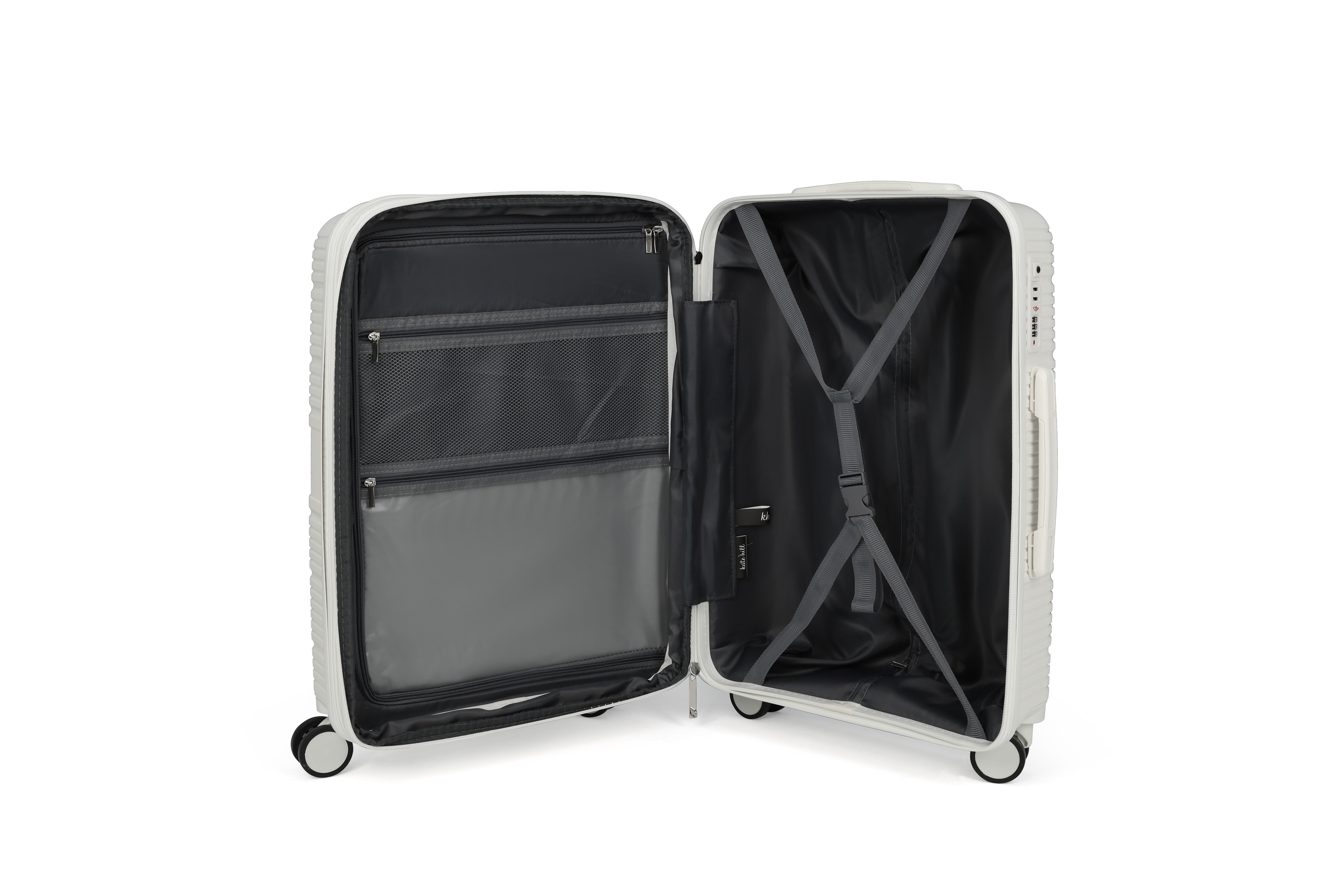 Kate Hill - Aspen KH89 73cm Large Spinner Suitcase - White