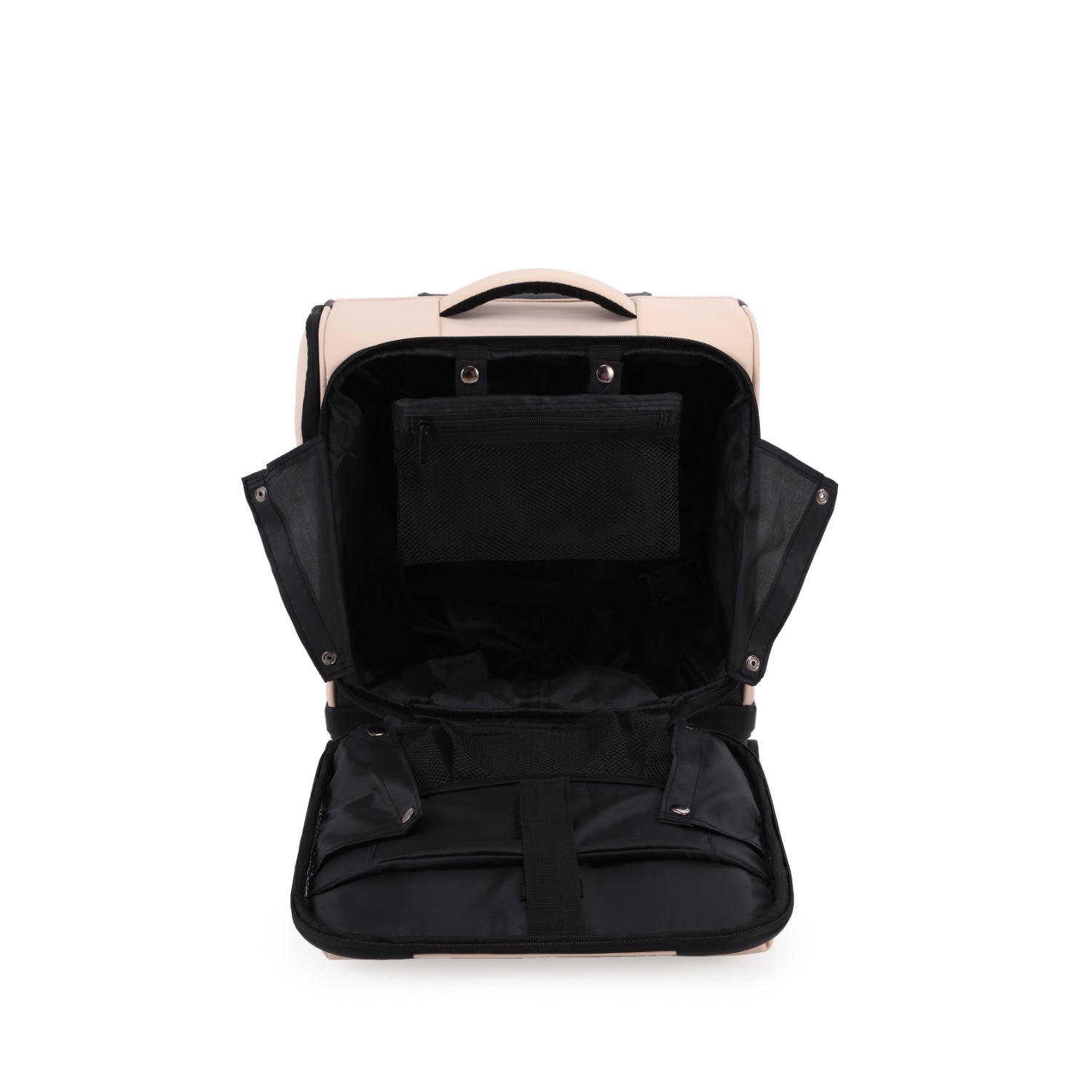 Kate Hill - KL-76-S Willow Black Mini 4 Wheel Carry-On - Beige