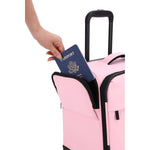 Kate Hill - KL-76-S Willow Black Mini 4 Wheel Carry-On - Pink