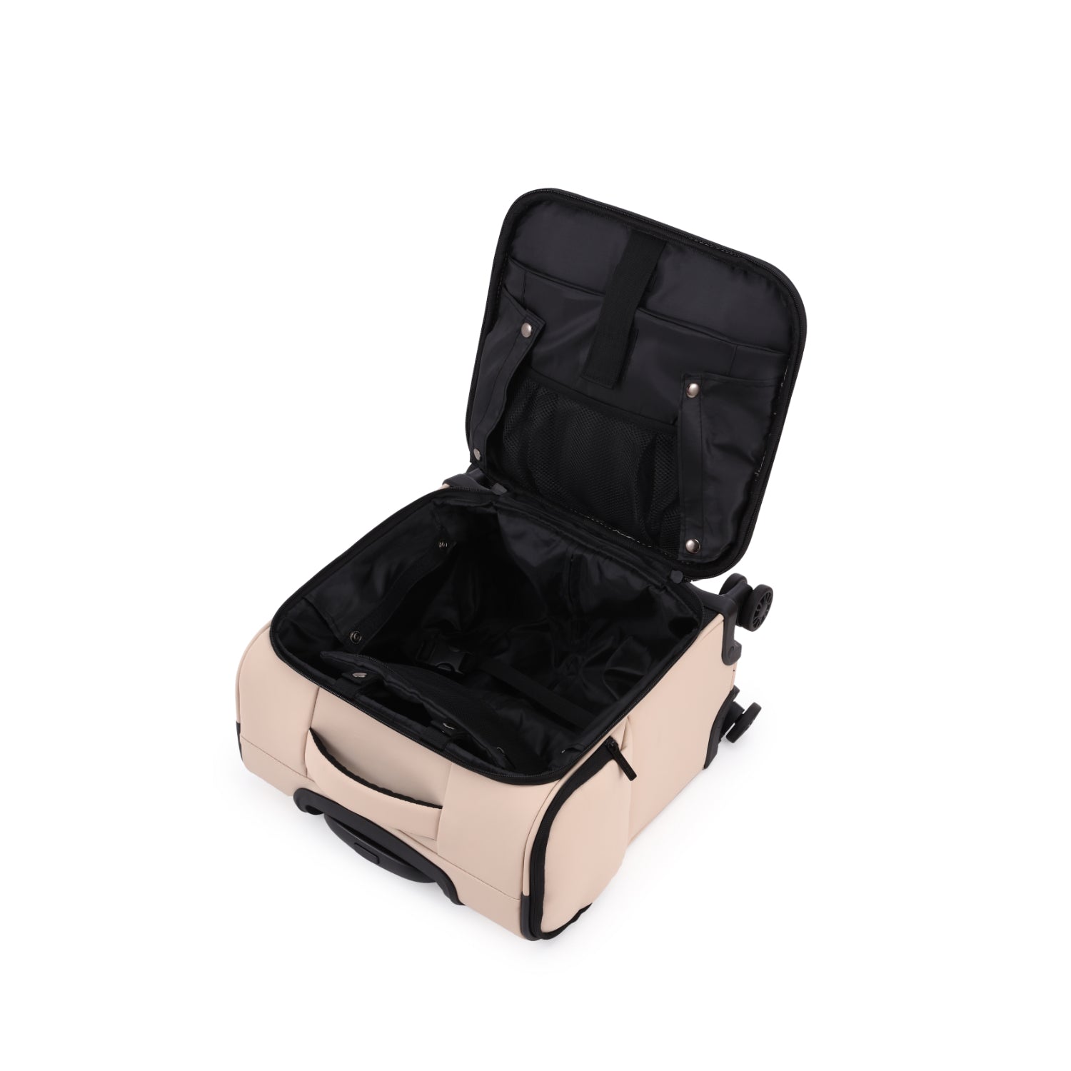 Kate Hill - KL-76-S Willow Black Mini 4 Wheel Carry-On - Beige