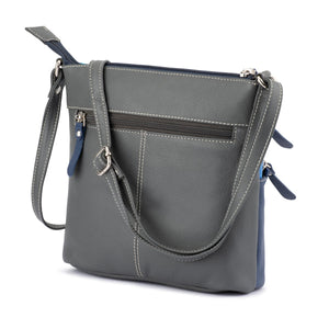 Franco Bonini LB172 3zip Long Strap Sm Shoulder Bag- Blue Multi
