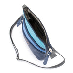 Franco Bonini LB172 3zip long strap sm shoulder bag- Blue Multi