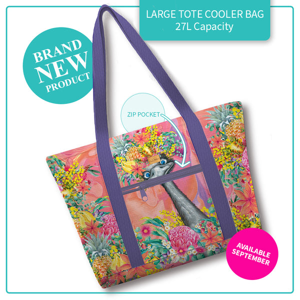 Large Tote Cooler Bag LTC02- Happy Emu