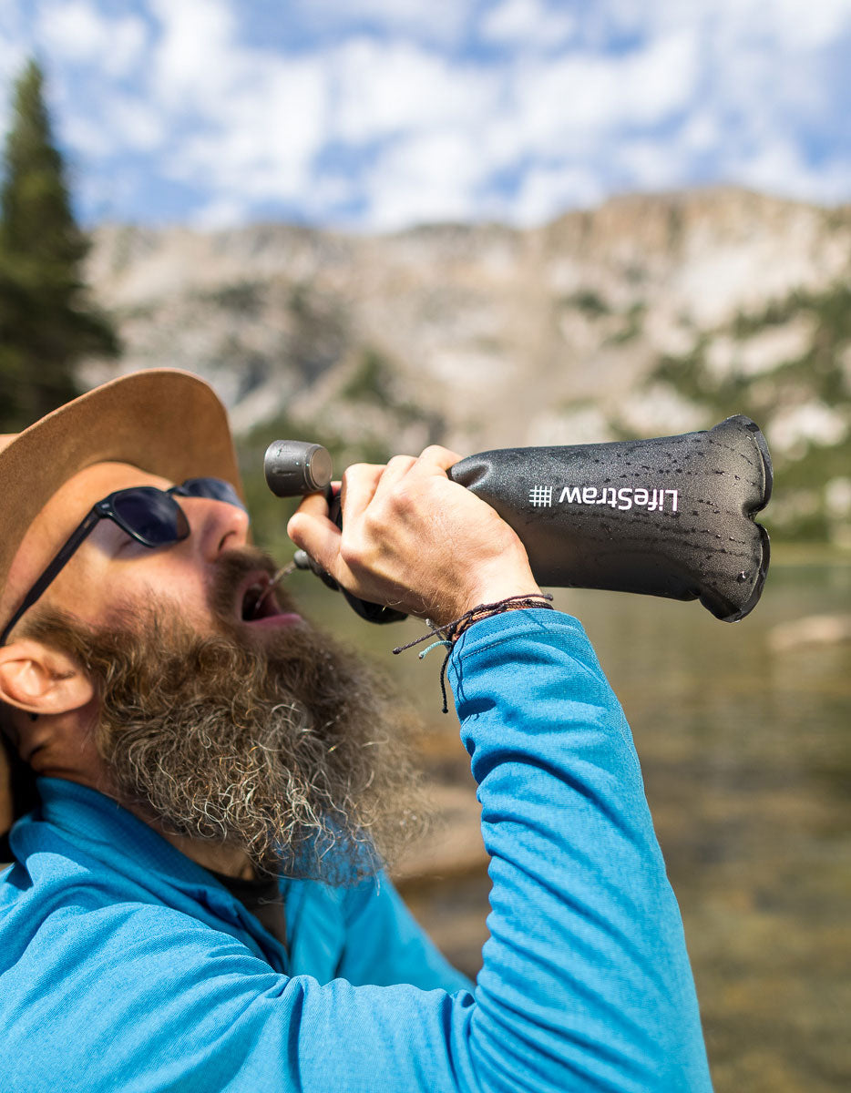 LifeStraw - 1Lt Collapsible Squeeze Bottle - Dark Mountain Grey