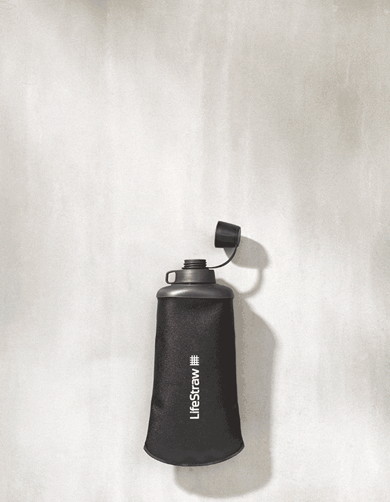 LifeStraw - 650ml Collapsible Squeeze Bottle - Dark Mountain Grey-3