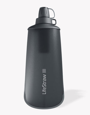 Lifestraw - 1Lt Collapsible Squeeze Bottle - Dark Mountain Grey
