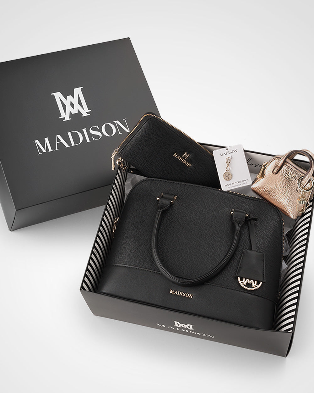 Handbag, Wallet, Coinpurse & Personalisation Charm Giftbox - Grace Dome Satchel & Mini Coinpurse