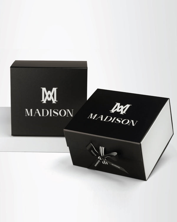Monica Stripe 5 Piece Giftbox - Handbag, Bag Strap, Cardholder, Keychain & Personalisation Charm