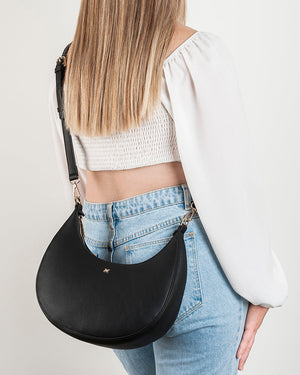 Pia Crescent Shoulder Bag With Crossbody Strap