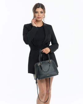 Grace Medium Dome Satchel Bag + Resin Chain - 0