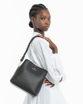 Joanie 3 Compartment Crossbody Bucket Bag + Plait Strap - 0