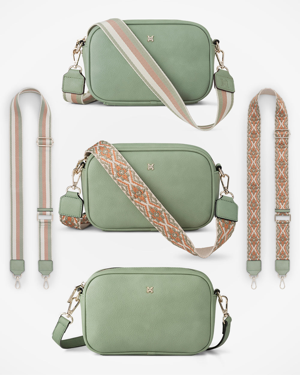 Monica Crossbody Bag & 3 Straps - One Bag 3 Ways