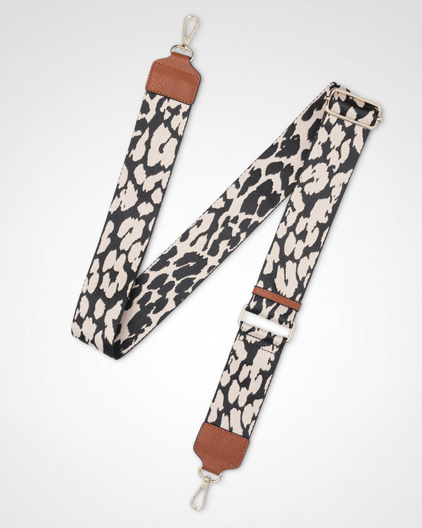 Angie Medium 3 Compartment Satchel Bag + Leopard Bag Strap