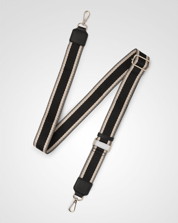 Maddie Double Zip Camera Crossbody Bag + Stripe Bag Strap