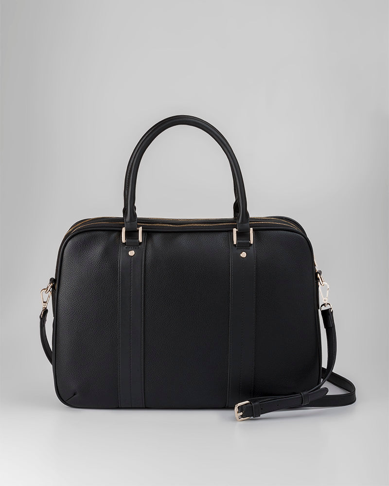 Trudi Double Zip Top Laptop Work Bag + Monogram Strap