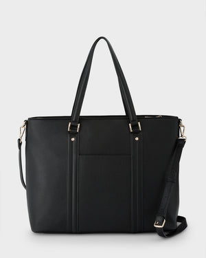 Tara Laptop Tote Work Bag + Monogram Bag Strap