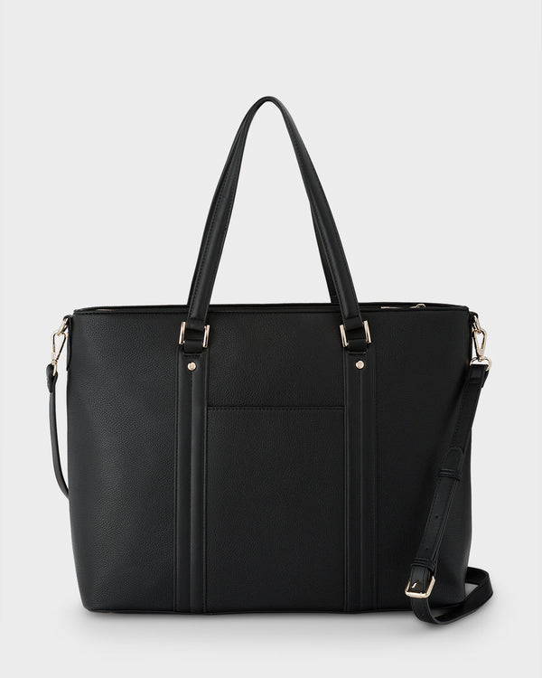 Tara Laptop Tote Work Bag + Monogram Bag Strap