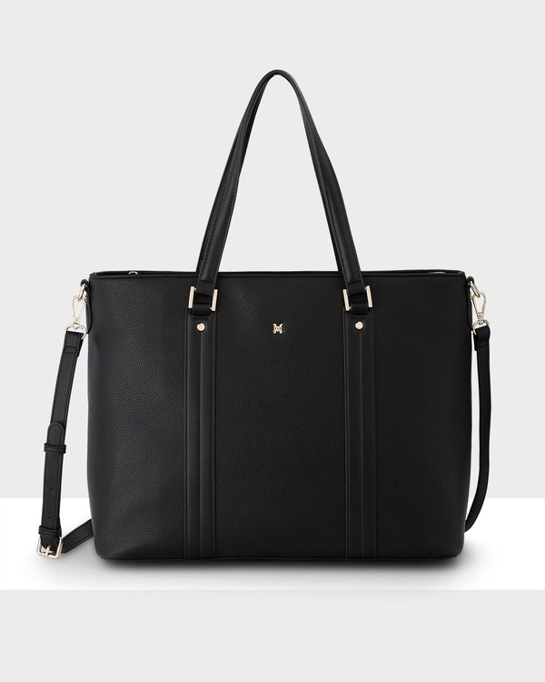 Tara Laptop Tote Work Bag + Monogram Bag Strap