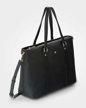 Tara Laptop Tote Work Bag + Monogram Bag Strap