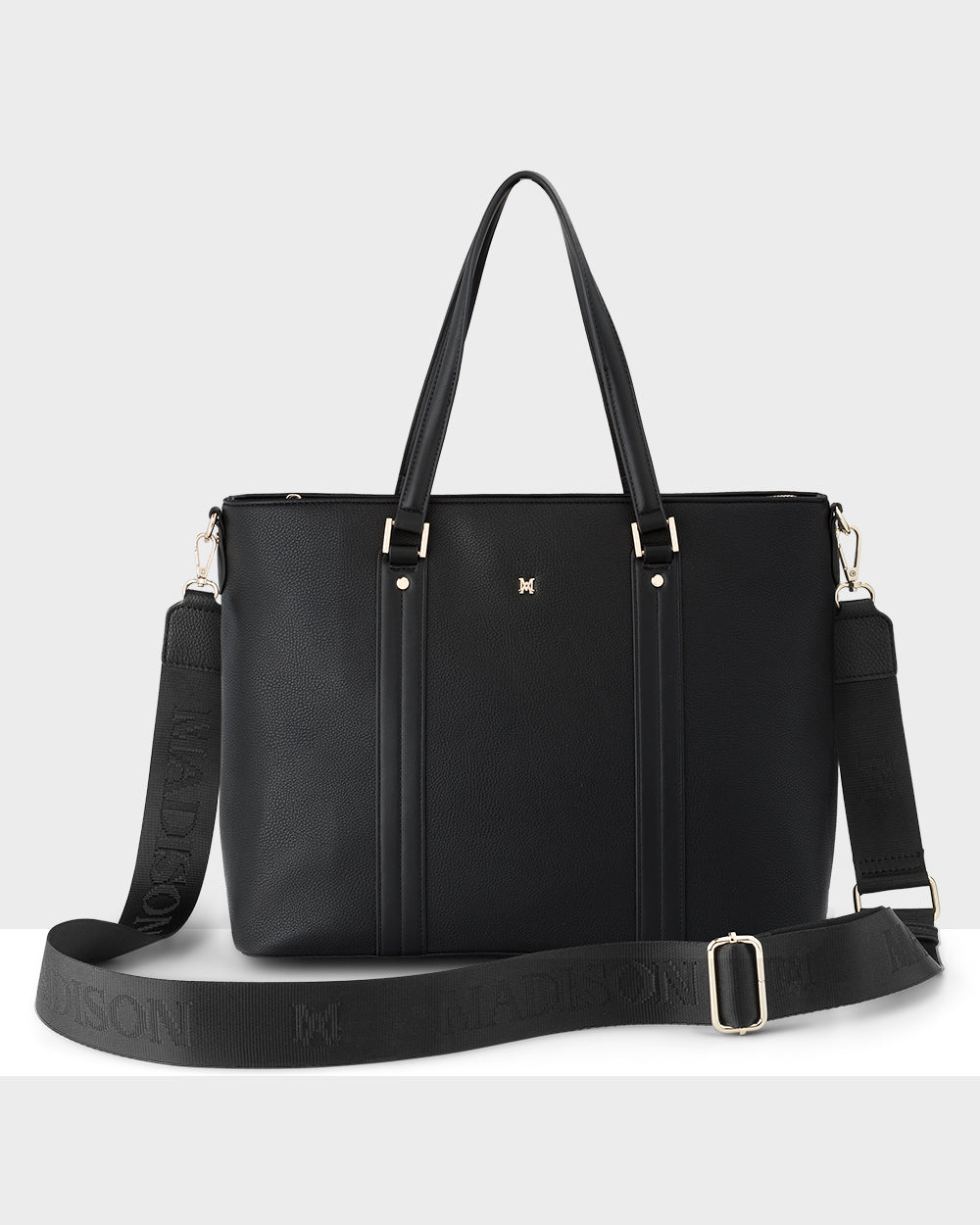 Tara R Monogram Tara Laptop Tote Work Bag + Monogram Bag Strap | Luggage Outlet