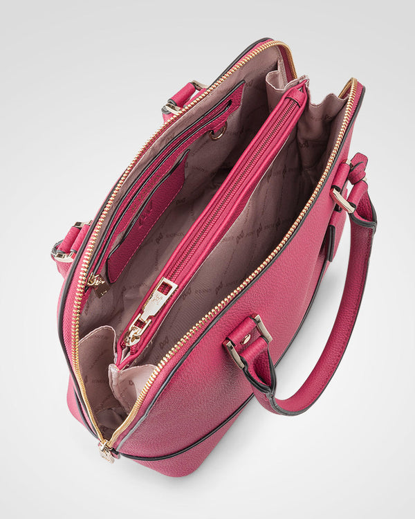 Grace Medium Dome Satchel Bag + Monogram Bag Strap