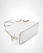 Grace Medium Dome Satchel Bag + Metallic Stripe Bag Strap