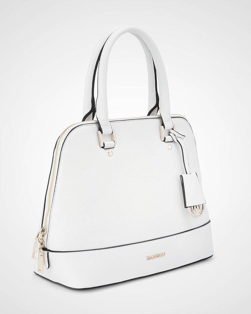 Grace Medium Dome Satchel Bag + Monogram Bag Strap