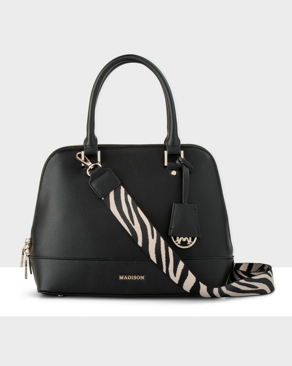 Grace Medium Dome Satchel Bag + Zebra Strap