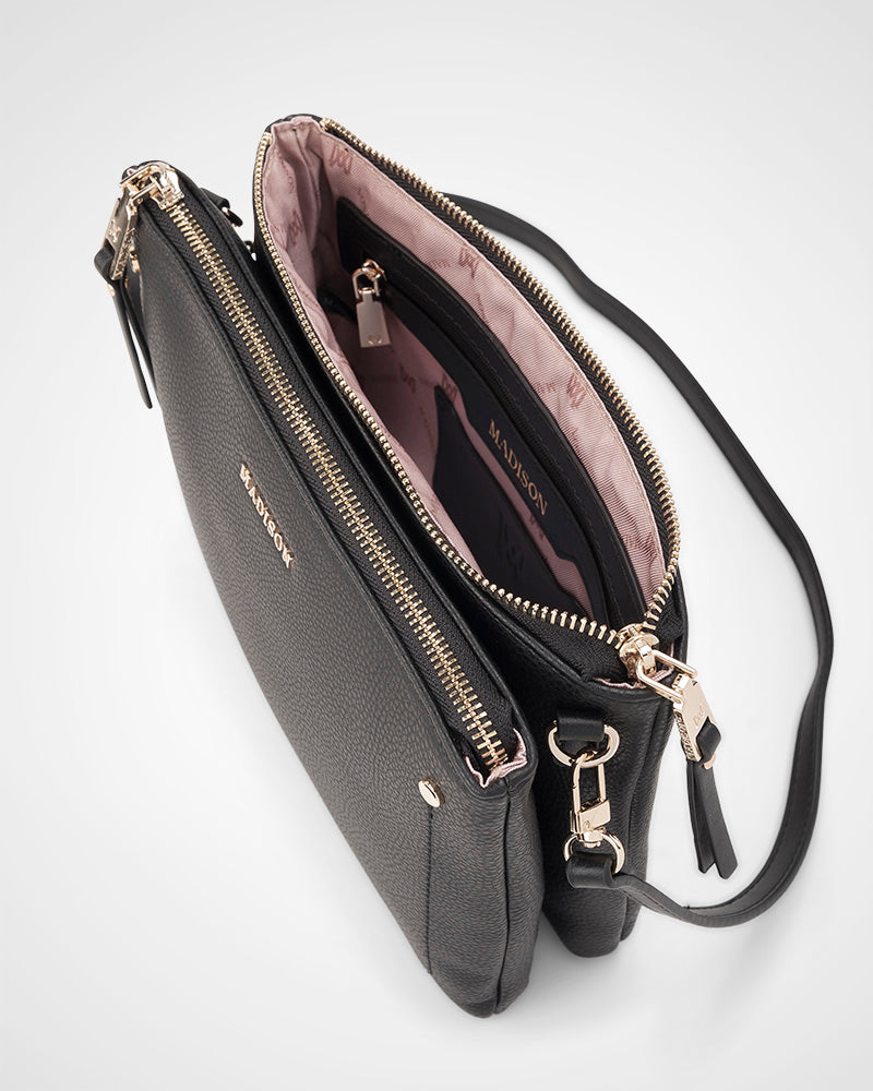 Charlotte Double Zip Crossbody Bag + Leopard Bag Strap-6