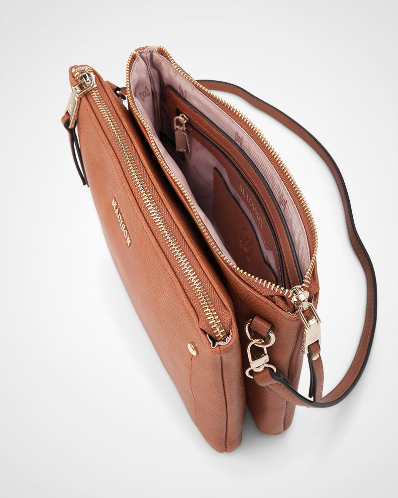 Charlotte Double Zip Crossbody Bag