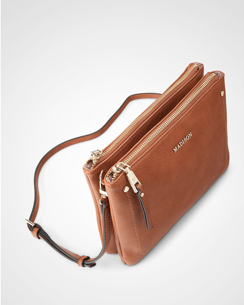 Charlotte Double Zip Crossbody Bag