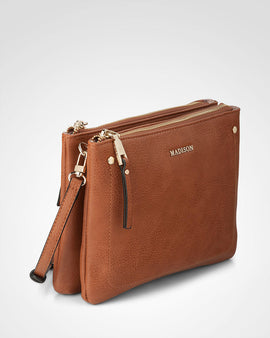 Charlotte Double Zip Crossbody Bag + Leopard Bag Strap - 0