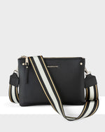 Charlotte Double Zip Crossbody Bag + Metallic Stripe Bag Strap