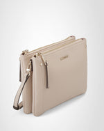 Charlotte Double Zip Crossbody Bag + Metallic Stripe Bag Strap