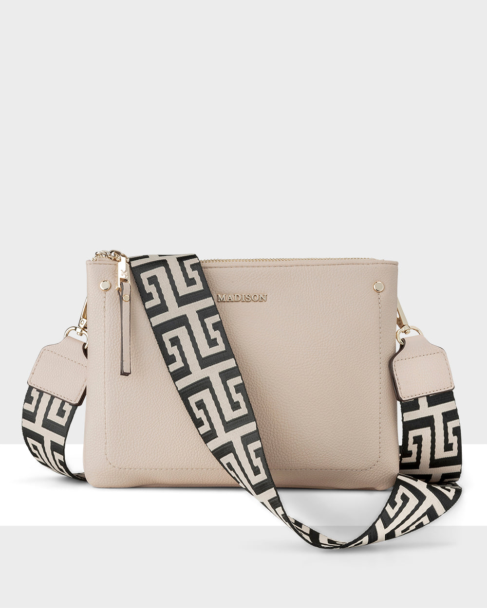 Charlotte Double Zip Crossbody Bag + Graphic Bag Strap