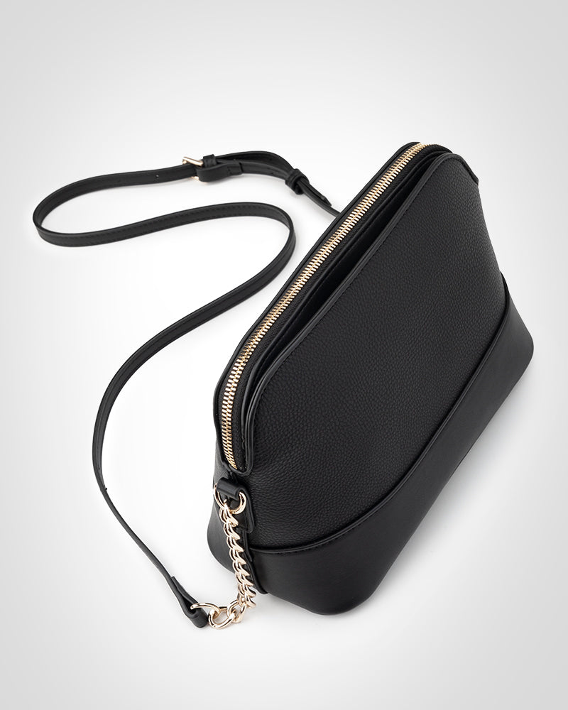 Salli Curve Zip Top Crossbody Bag