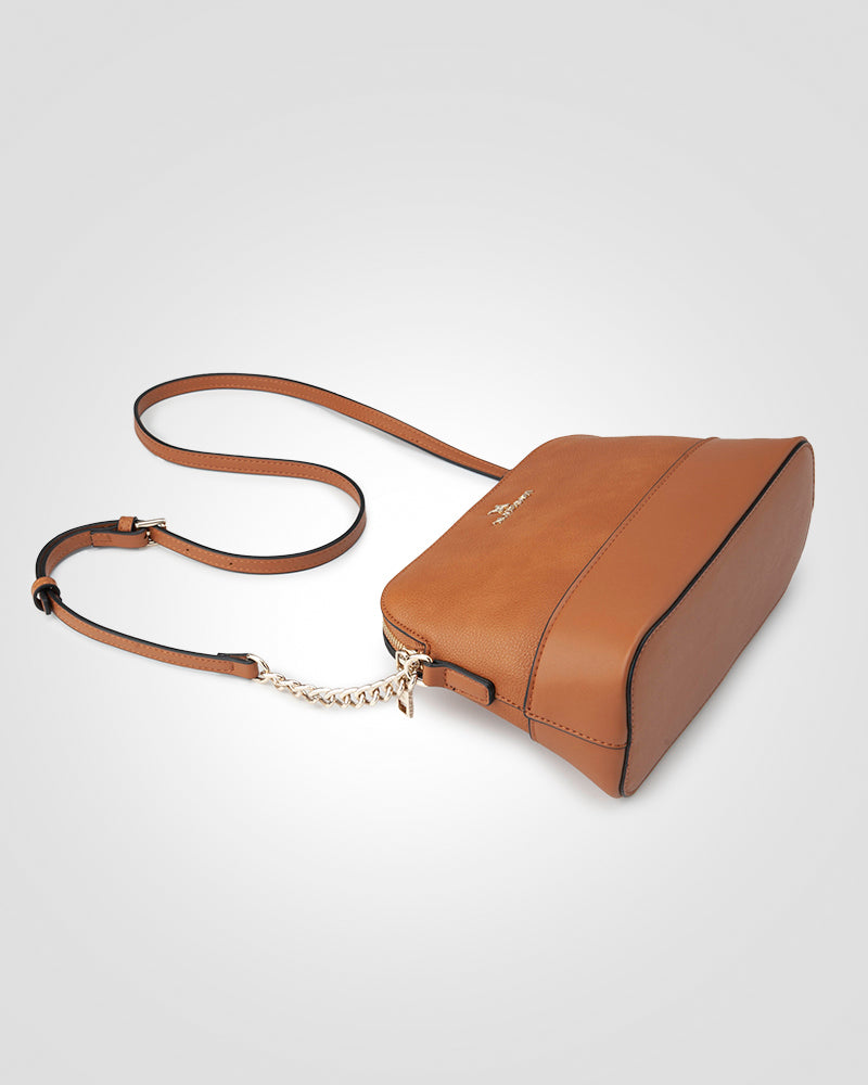 Salli Curve Zip Top Crossbody Bag