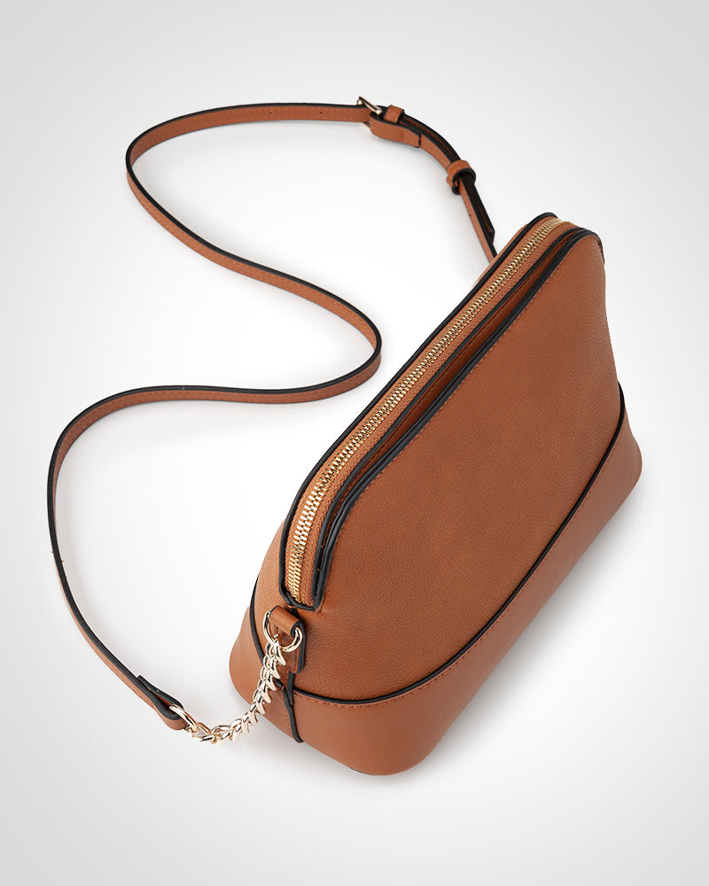 Salli Curve Zip Top Crossbody Bag