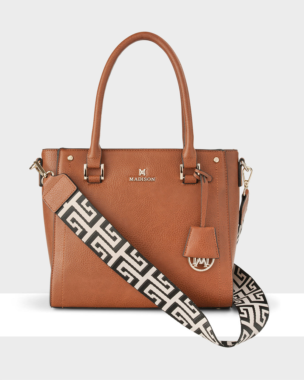 Angie Medium 3 Compartment Satchel Bag + Graphic Bag Strap-1