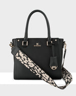 Angie Medium 3 Compartment Satchel Bag + Leopard Bag Strap