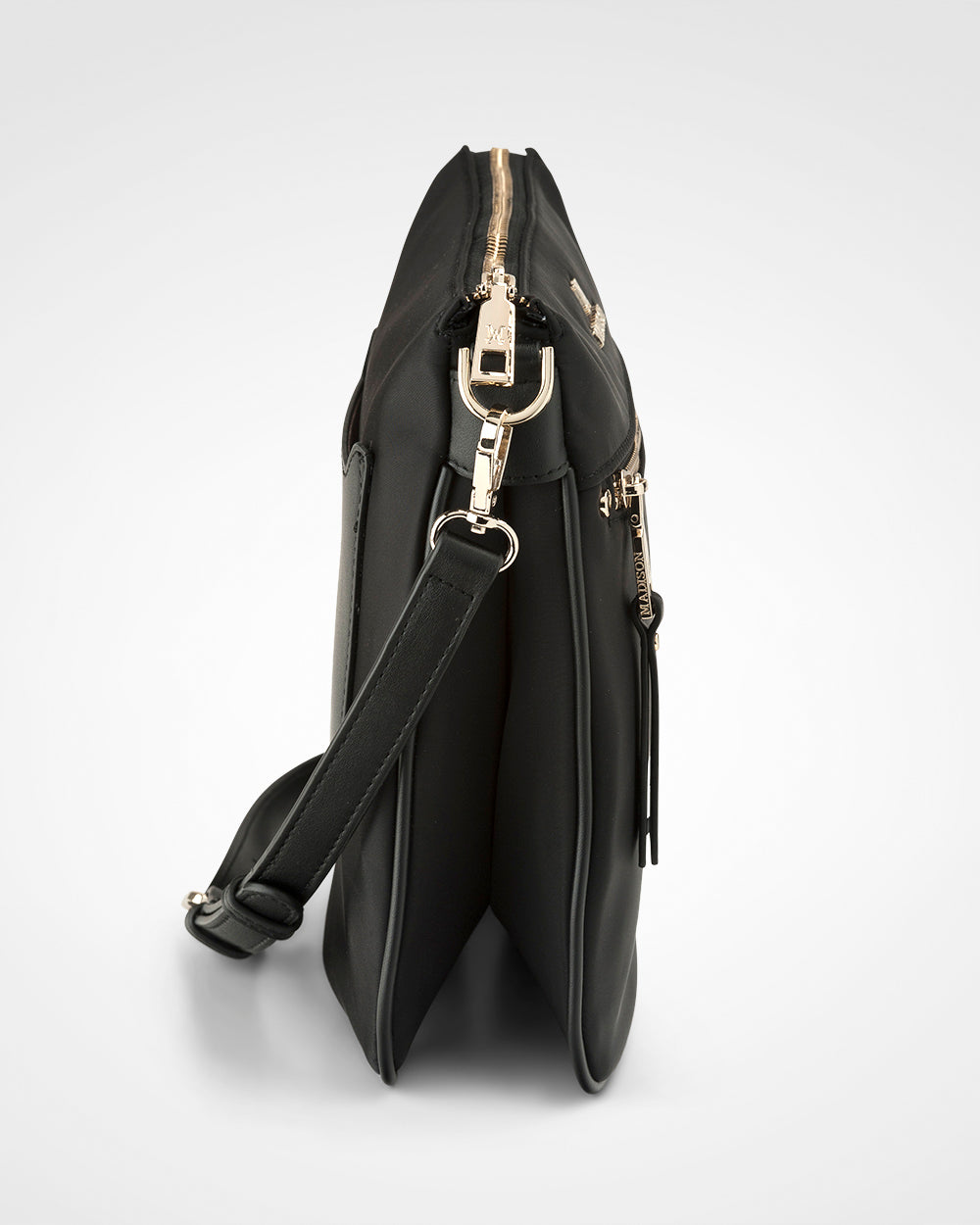 Renee Nylon Zip Top 2 Compartment Crossbody Bag + Stripe Bag Strap-3