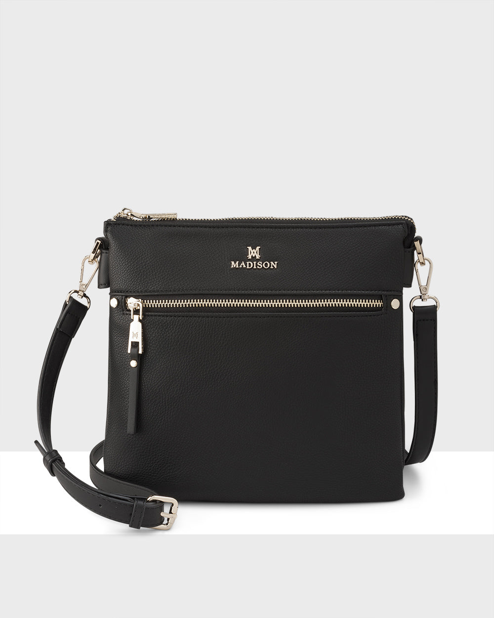 Renee Zip Top 2 Compartment Crossbody Bag + Monogram Bag Strap