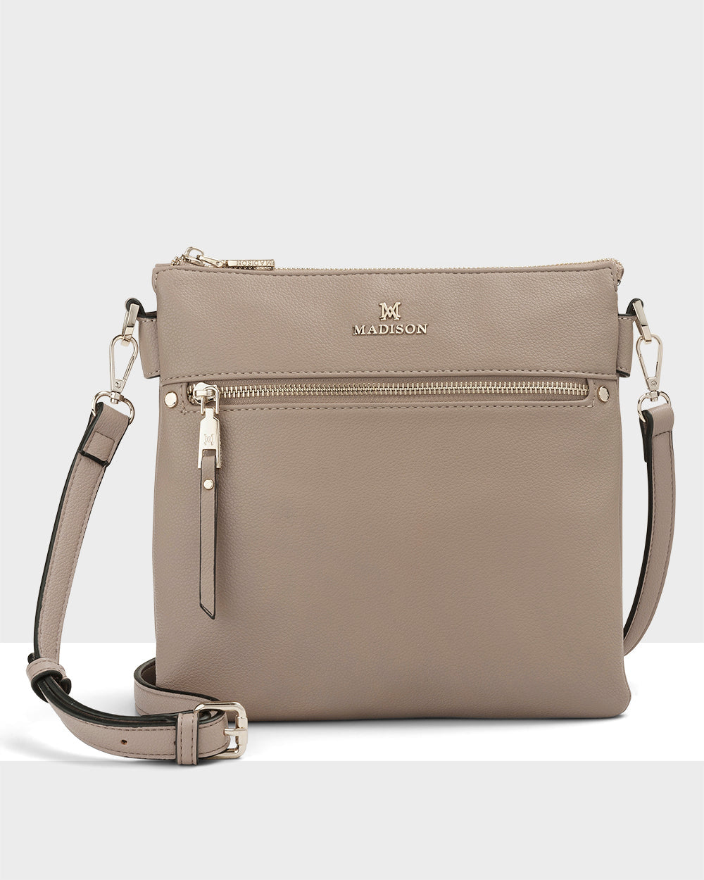 Renee Zip Top 2 Compartment Crossbody Bag + Monogram Bag Strap