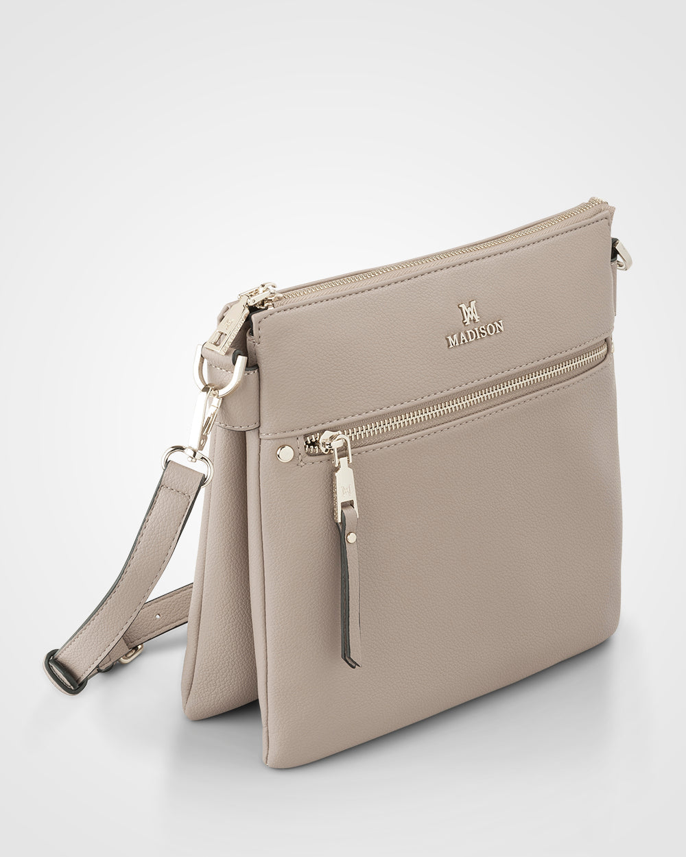 Renee Zip Top 2 Compartment Crossbody Bag + Monogram Bag Strap