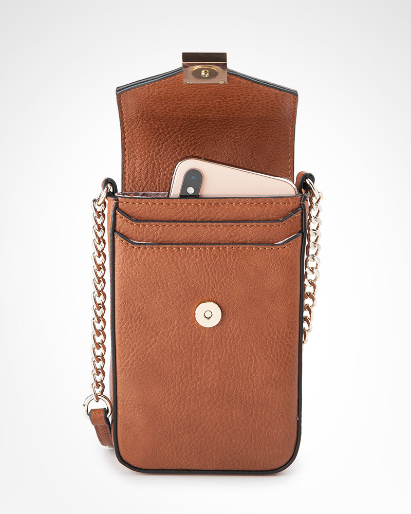 Lia Fold Over Mini Phone Crossbody Bag