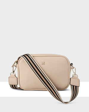 Monica Camera Crossbody Bag + Stripe Bag Strap