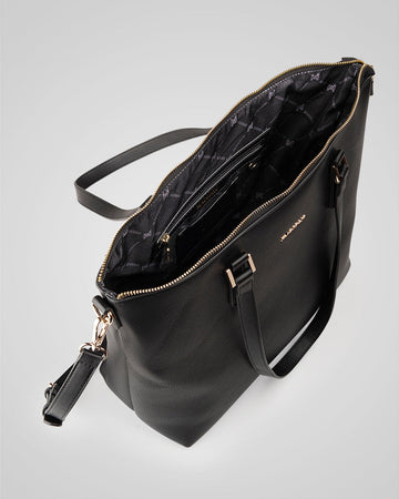 Inga Large Zip Top Tote Bag + Stripe Bag Strap - 0