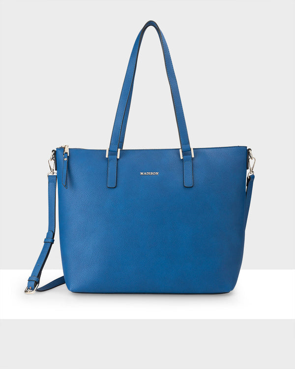 Inga Large Zip Top Tote Bag + Stripe Bag Strap