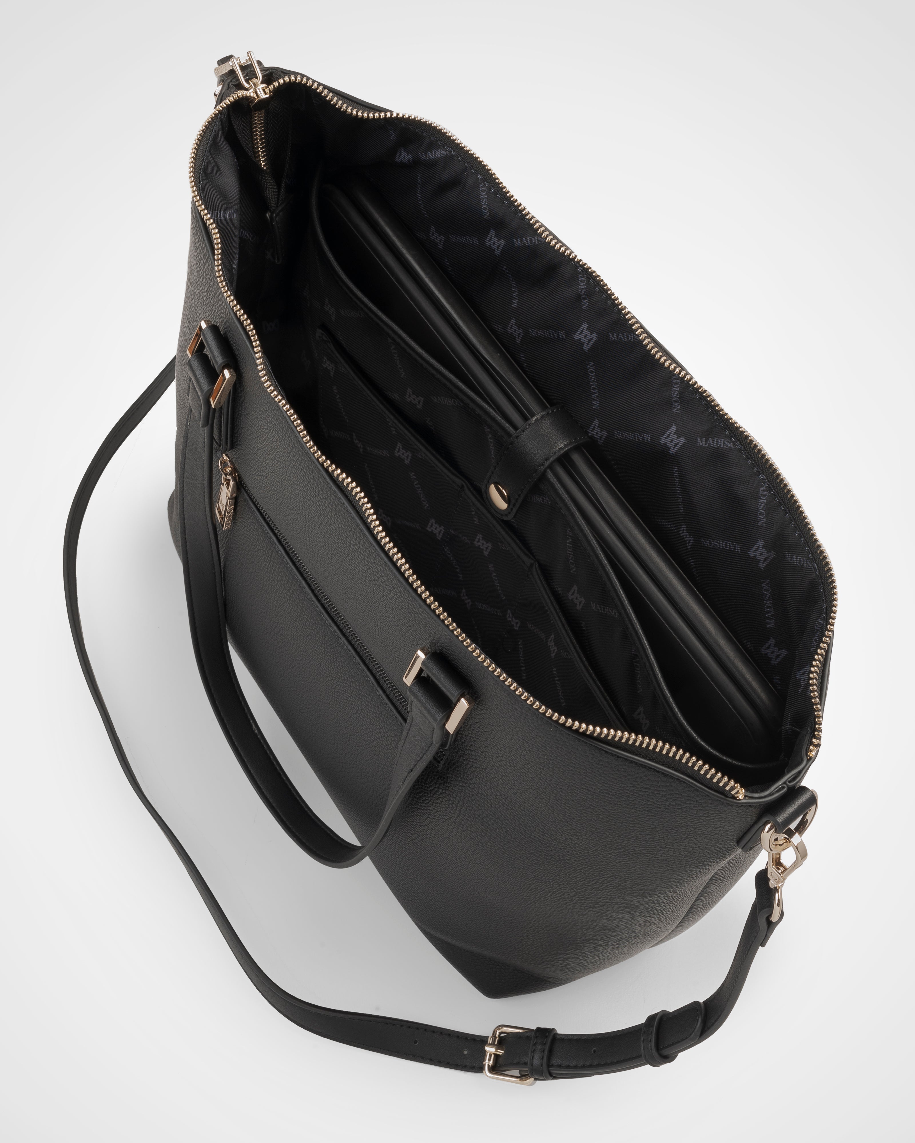 Inga Large Zip Top Tote Bag With Laptop Pocket + Aztec Bag Strap-7